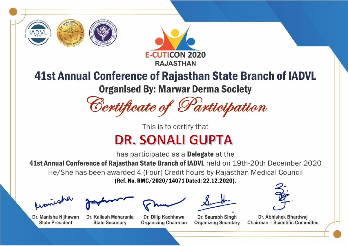 E-CUTICON 2020 — Delegate Participation Certificate with 4 RMC Credit Hours